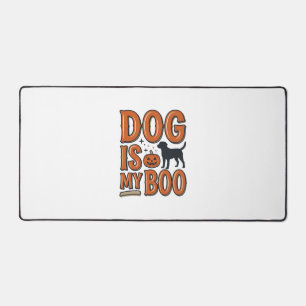 Vintage Dog Is My Boo Halloween Shirt Design_1 Desk Mat