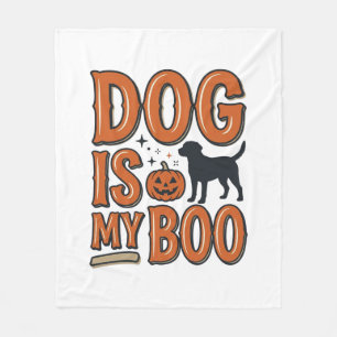 Vintage Dog Is My Boo Halloween Shirt Design_1 Fleece Blanket