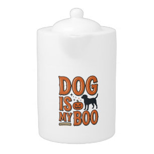 Vintage Dog Is My Boo Halloween Shirt Design_1 Teapot