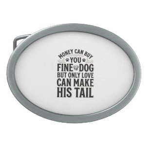 Vintage Dog Love Quote Typography Design_1 Belt Buckle