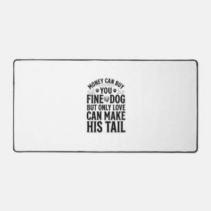 Vintage Dog Love Quote Typography Design_1 Desk Mat