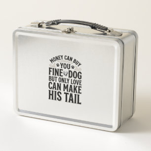 Vintage Dog Love Quote Typography Design_1 Metal Lunch Box
