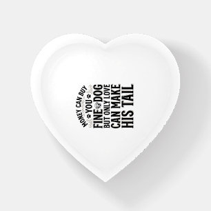 Vintage Dog Love Quote Typography Design_1 Paperweight