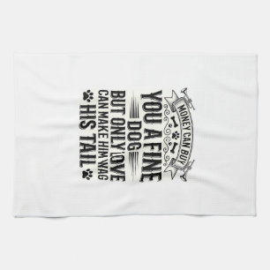 Vintage Dog Lover Quote Typography Design_1 Kitchen Towel