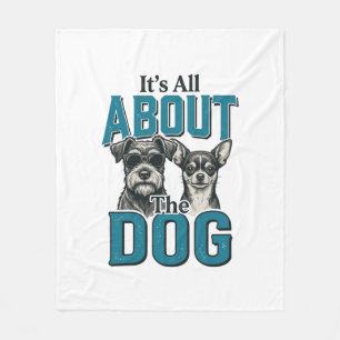 Vintage Dog Lover Quote Vector Design_1 Fleece Blanket