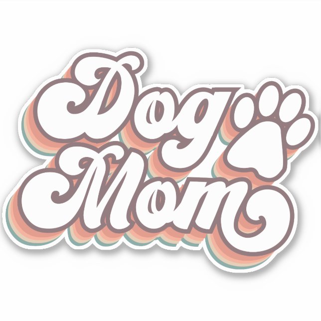 Vintage Dog Mom Sticker (Front)