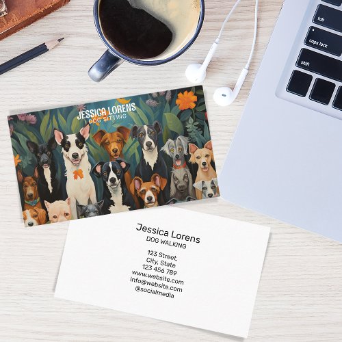Vintage Dog Sitter Pet Groomer Veterinarian Business Card