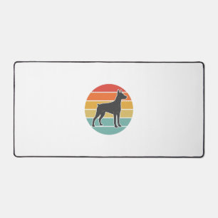 Vintage Dog Sunset Silhouette Vector Design_1 Desk Mat