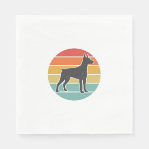Vintage Dog Sunset Silhouette Vector Design_1 Napkins