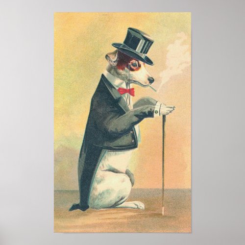 Vintage Dog Top Hat Poster