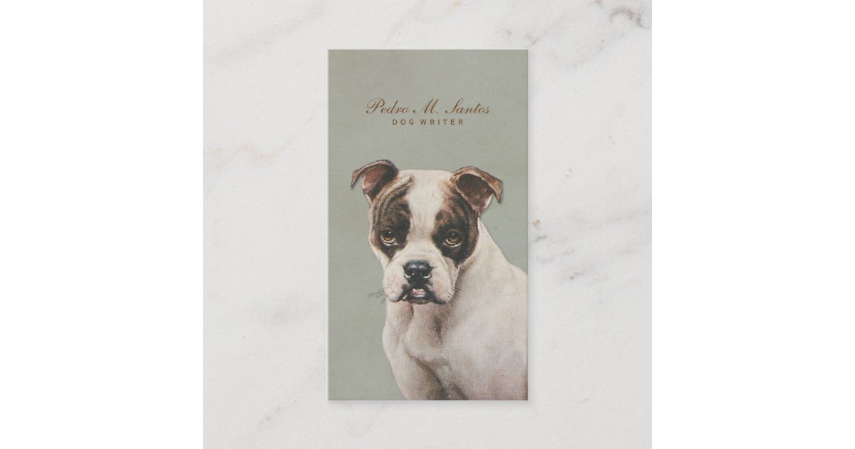 Vintage Dog Writer Cool Animal Simple Professional Business Card