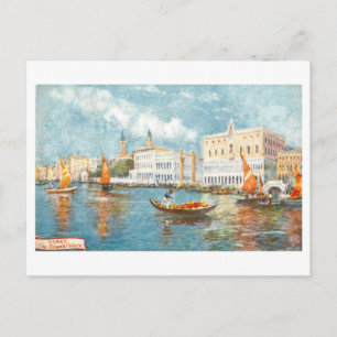 Vintage Doge's Palace in Venice, Italy, Postcard