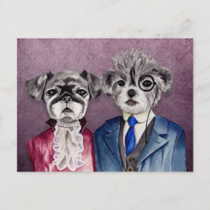 Vintage Dogs Art Postcard