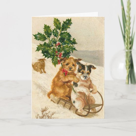 Vintage Dogs, Christmas Holiday Card