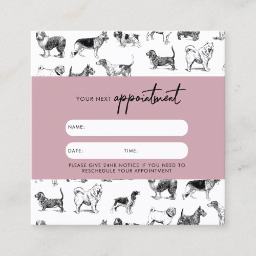 Vintage Dogs Dog Groomer Appointment Card