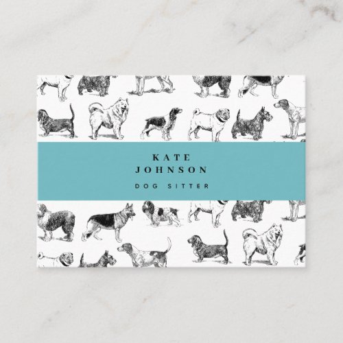 Vintage Dogs Dog Walker Sitter Business Card