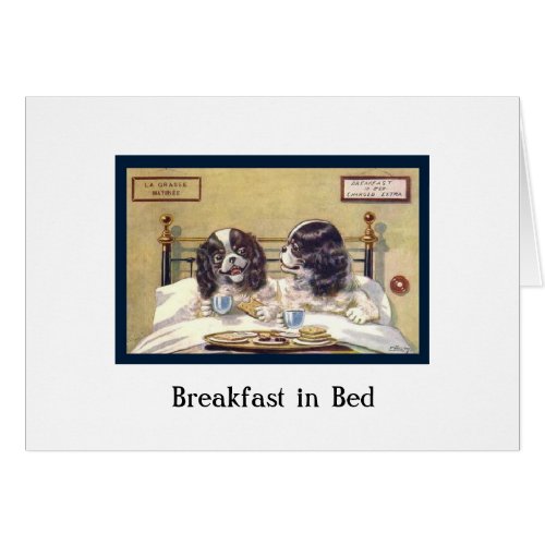 Vintage _ Dogs Have Breakfast in Bed