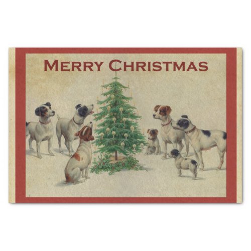 Vintage Dogs Love the Christmas Tree Tissue Paper