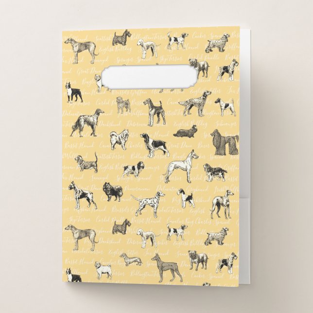 Vintage Dogs Pocket Folder (Front)