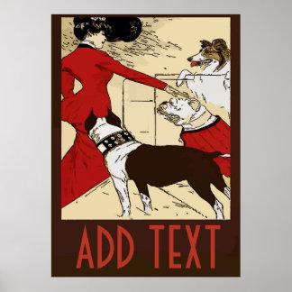 Vintage Dogs Poster, add text Poster
