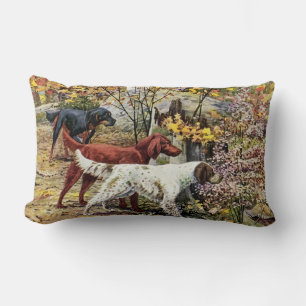 Vintage Dogs Setter Trio Lumbar Pillow