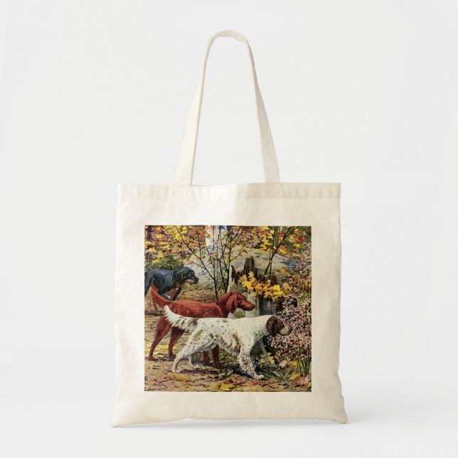 Vintage Dogs Setter Trio Tote Bag (Front)