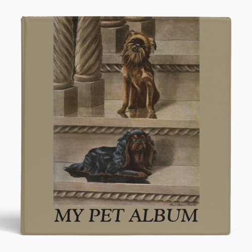 Vintage Dogs Sitting on a Staircase Pet Album Binder