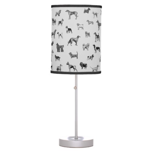 Vintage Dogs Table Lamp
