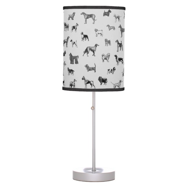 Vintage Dogs Table Lamp (Front)