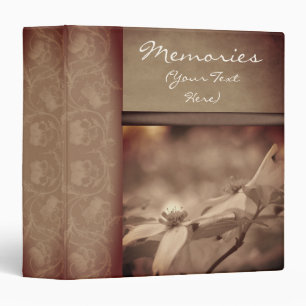 Vintage Dogwood Blossoms Personalized Photo 3 Ring Binder
