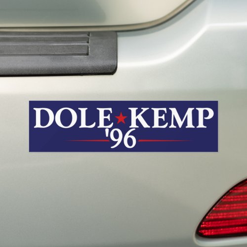 Vintage Dole Kemp 1996 Bob Dole 96 Bumper Sticker