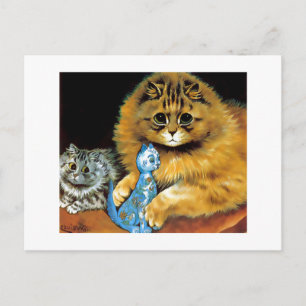 Vintage Doll Cat Postcard
