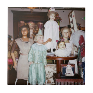 Vintage Dolls Antique Ceramic Tile