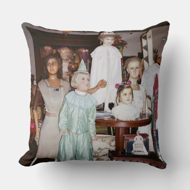 Vintage Dolls Antique Throw Pillow (Front)
