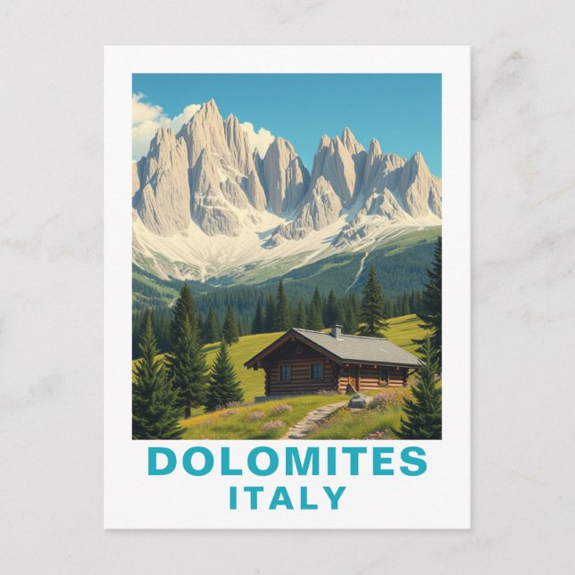 Vintage Dolomites Italy Travel Postcard (Front)