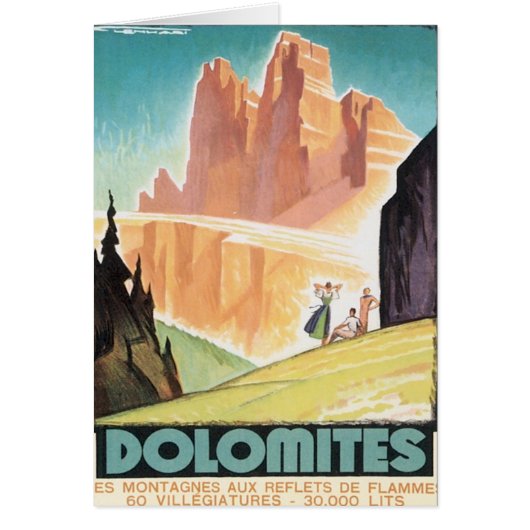 Vintage Dolomites Mountain Cards (Front)