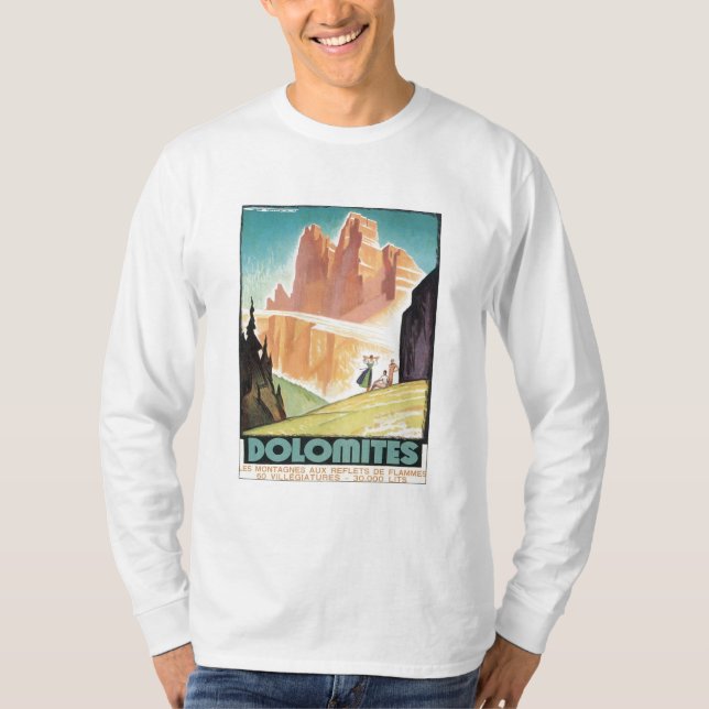 Vintage Dolomites Mountain T-Shirt (Front)