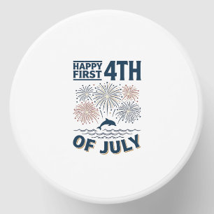 Vintage Dolphin 4th of July Fireworks Shirt Design Mini Candle Favors