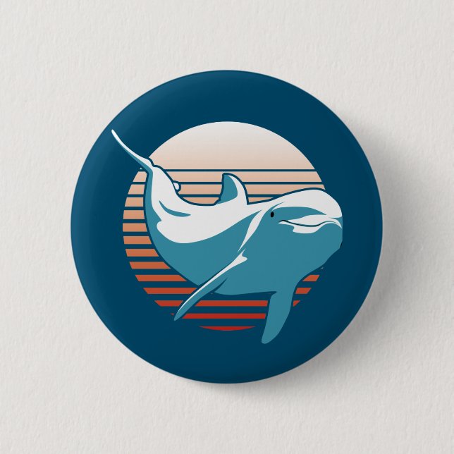 Vintage Dolphin T-Shirt Button (Front)