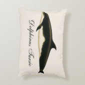 Vintage Dolphins Delphinus Tursio, Marine Mammals Accent Pillow (Back(Vertical))