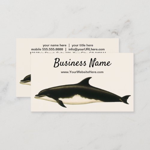 Vintage Dolphins Delphinus Tursio Marine Mammals Business Card