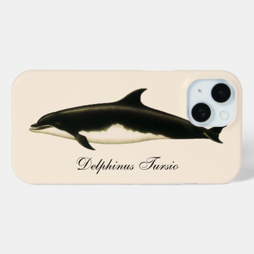 Vintage Dolphins Delphinus Tursio Marine Mammals iPhone 15 Case