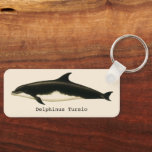 Vintage Dolphins Delphinus Tursio, Marine Mammals Keychain