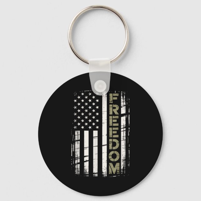Vintage Dom American Flag  Keychain (Front)
