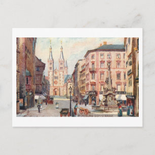 Vintage Dom Strasse, Wurzburg, Germany Postcard