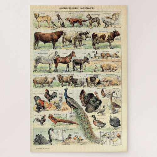 Vintage Domesticated Animals by Adolphe Millot Jigsaw Puzzle