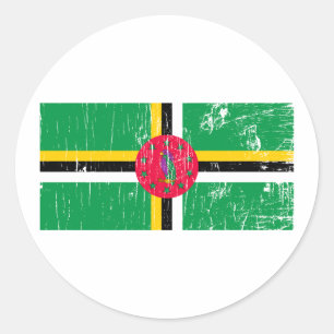 Vintage Dominica Classic Round Sticker