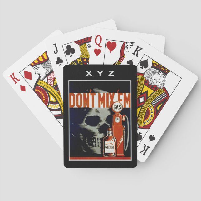 Vintage “Don’t Mix ‘Em” custom playing cards (Back)