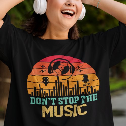 Vintage Dont Stop The Music Musician Headphones  T_Shirt
