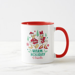 Vintage Donald & Daisy Warm Holiday Hearts Mug